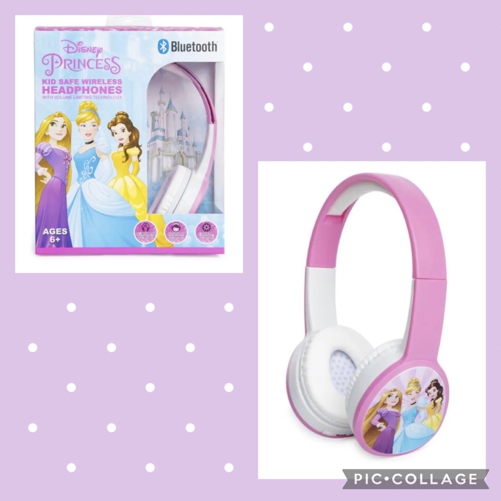1-DISNEY PRINCESS ~Bluetooth~Kid Safe Wireless Headphone ~6+ (#8840)